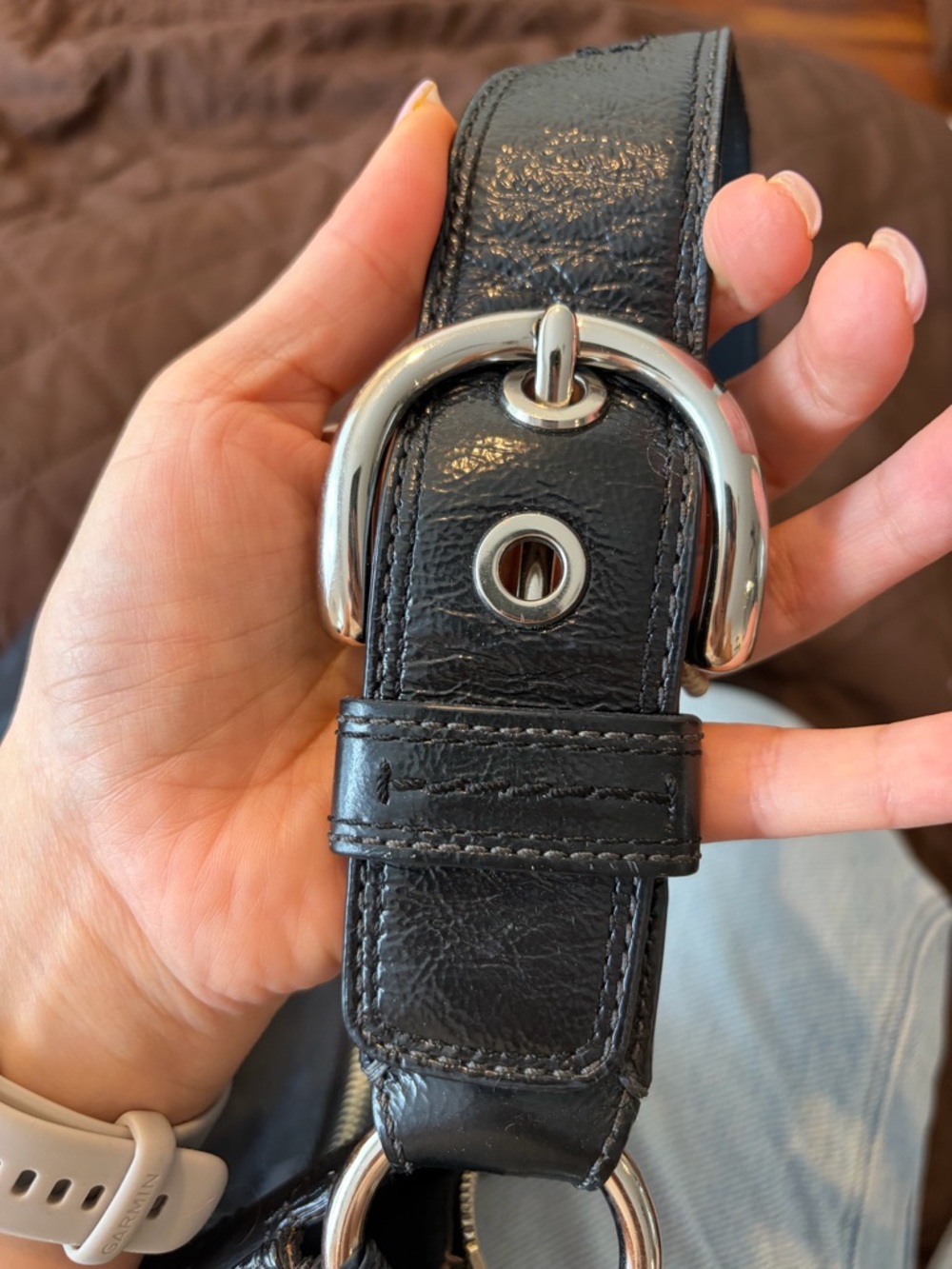 Coach Black Signature Crescent Hobo Bag - Picture 6 of 10